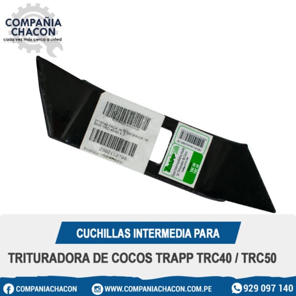 CUCHILLAS INTERMEDIA PARA TRITURADORA DE COCOS TRAPP TRC40 / TRC50