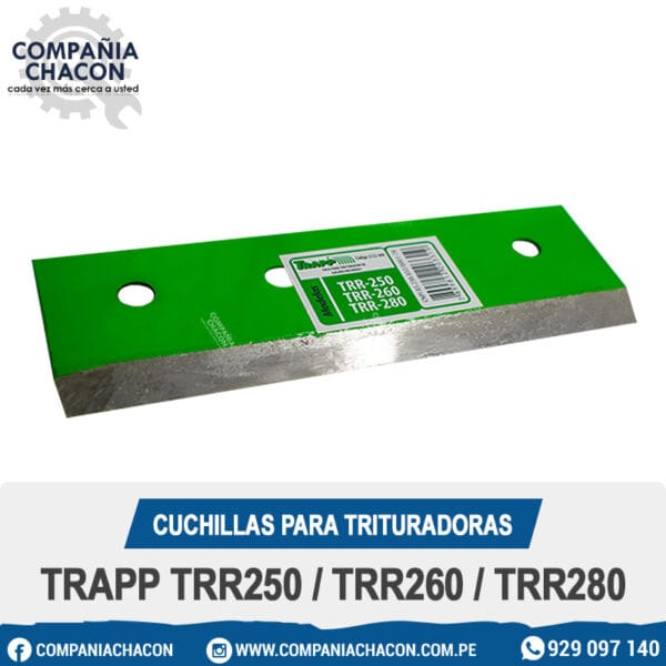 CUCHILLAS PARA TRITURADORAS TRAPP TRR250 / TRR260 / TRR280