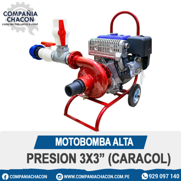 MOTOBOMBA ALTA PRESION 3X3” (CARACOL)