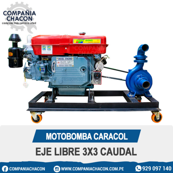 MOTOBOMBA CARACOL EJE LIBRE 3X3 CAUDAL