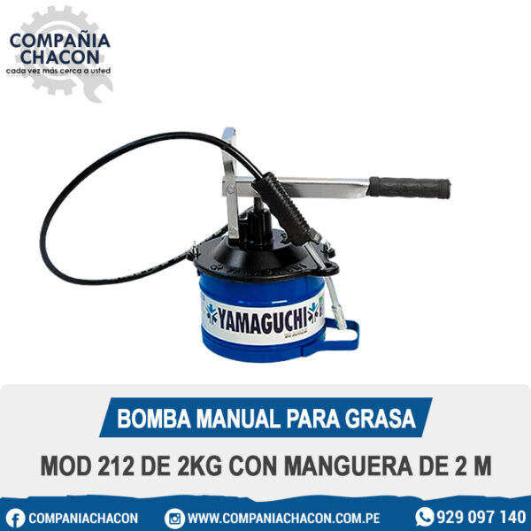 BOMBA MANUAL PARA GRASA MOD 212 DE 2KG CON MANGUERA DE 2 M