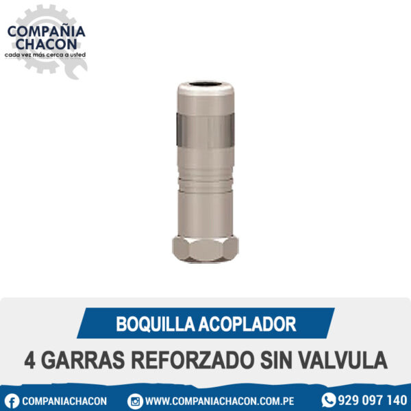 BOQUILLA ACOPLADOR 4 GARRAS REFORZADO SIN VALVULA