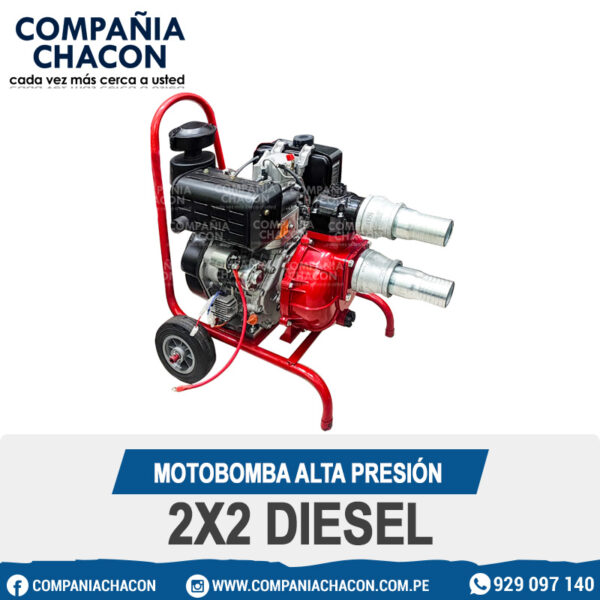 MOTOBOMBA ALTA PRESIÓN 2X2 DIESEL