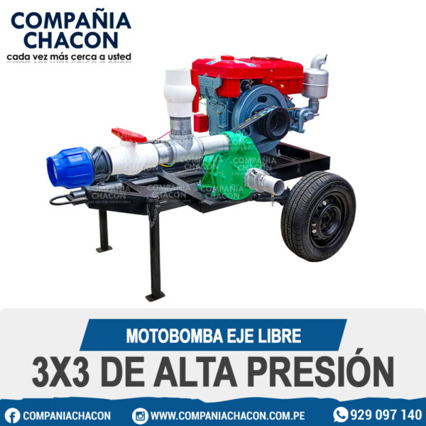 MOTOBOMBA EJE LIBRE 3X3 DE ALTA PRESIÓN