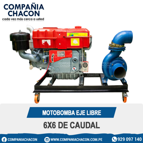 MOTOBOMBA EJE LIBRE 6X6 DE CAUDAL