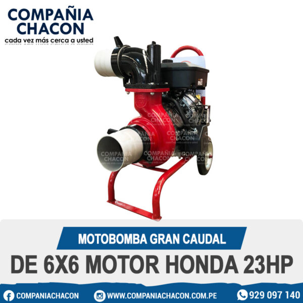 MOTOBOMBA GRAN CAUDAL DE 6X6 MOTOR HONDA 23HP