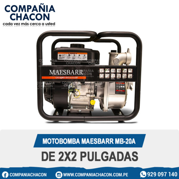 MOTOBOMBA MAESBARR MB-20A DE 2X2 PULGADAS