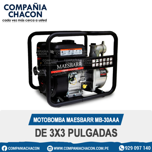 MOTOBOMBA MAESBARR MB-30AAA DE 3X3 PULGADAS