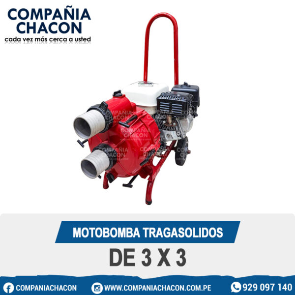 MOTOBOMBA TRAGASOLIDOS DE 3 X 3