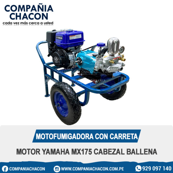 MOTOFUMIGADORA CON CARRETA MOTOR YAMAHA MX175 CABEZAL BALLENA