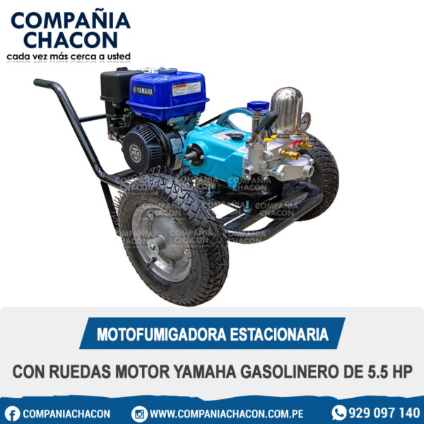 MOTOFUMIGADORA ESTACIONARIA CON RUEDAS MOTOR YAMAHA GASOLINERO DE 5.5 HP