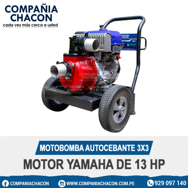 MOTOBOMBA AUTOCEBANTE 3X3 MOTOR YAMAHA DE 13 HP