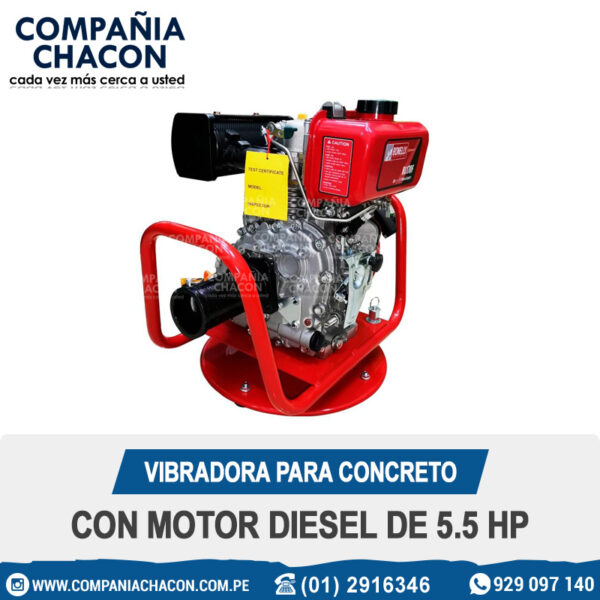 VIBRADORA PARA CONCRETO CON MOTOR DIESEL DE 5.5 HP