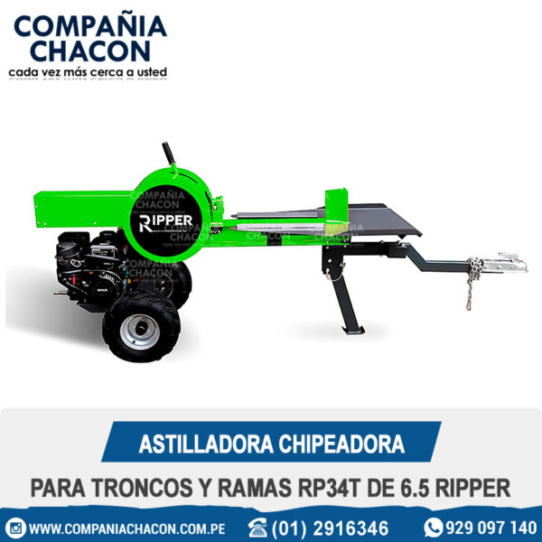 ASTILLADORA CHIPEADORA PARA TRONCOS Y RAMAS RP34T DE 6.5 RIPPER