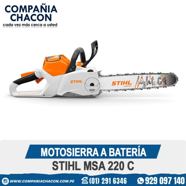 MOTOSIERRA A BATERÍA STIHL MSA 220 C