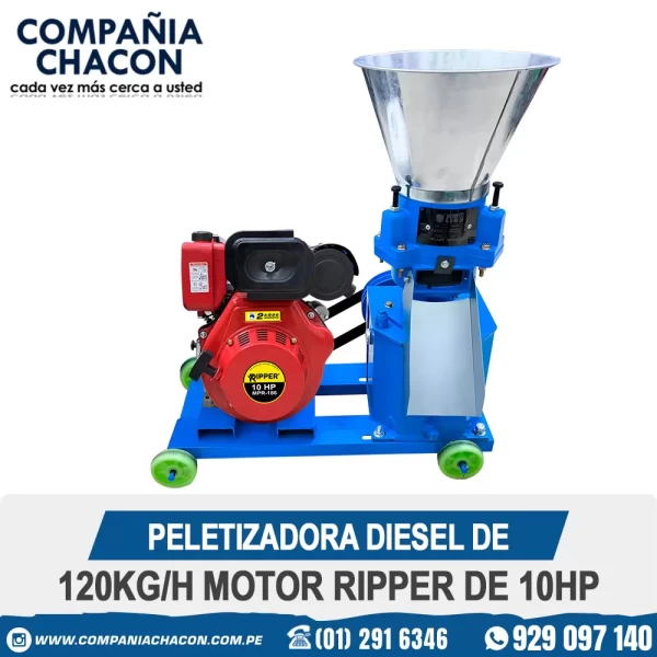 PELETIZADORA DIESEL 120KG--H MOTOR RIPPER DE 10HP