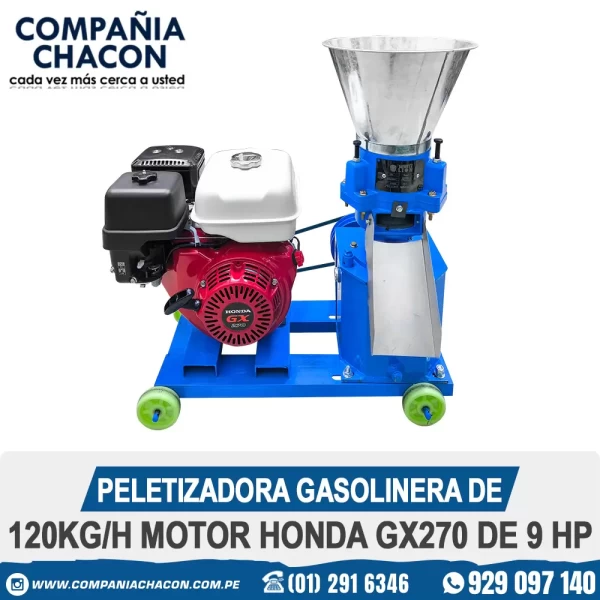 PELETIZADORA GASOLINERA DE 120KG--H MOTOR HONDA GX270 DE 9 HP
