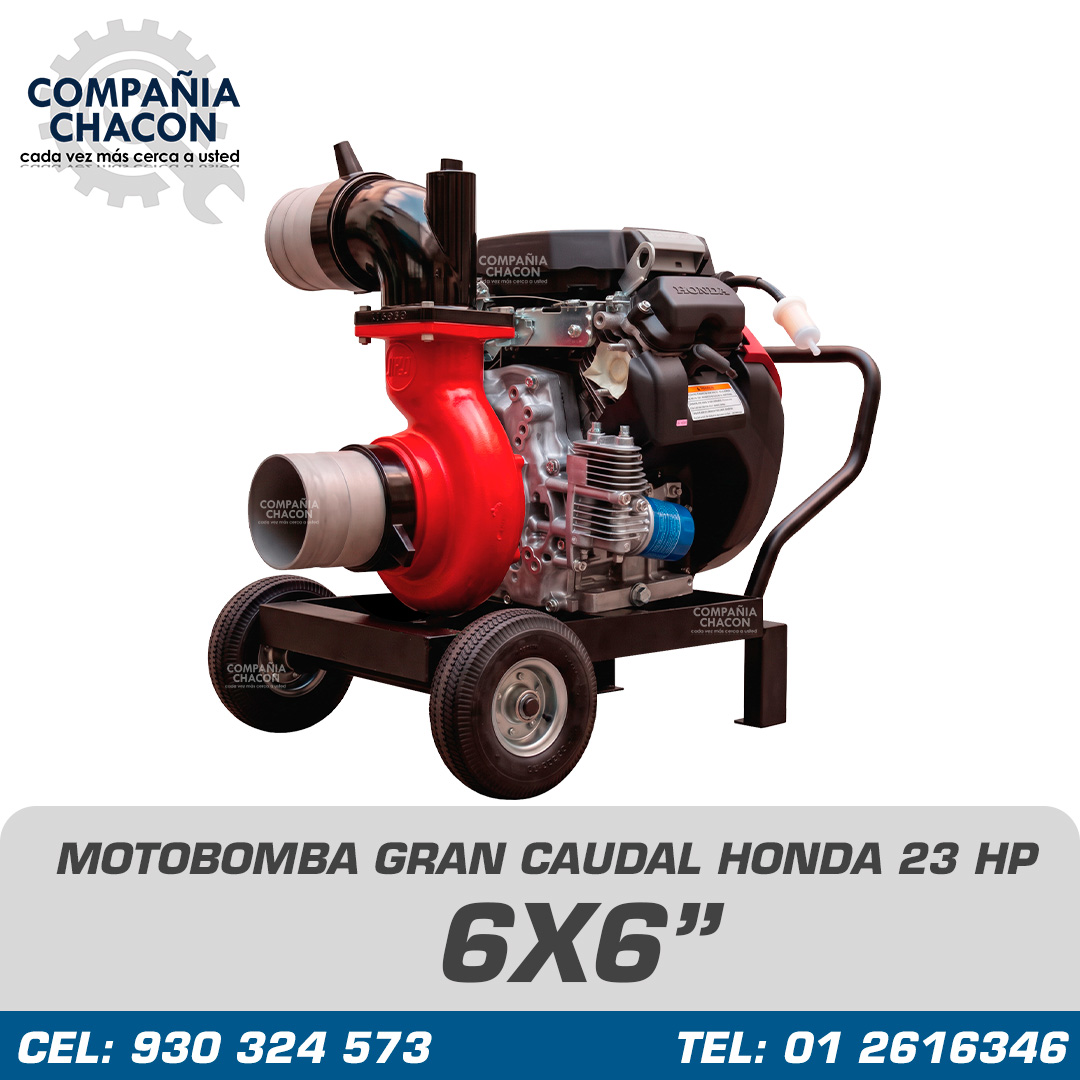 MOTOBOMBA GRAN CAUDAL 6X6 - HONDA GX630 MOTOBOMBA DE GRAN CAUDAL 6X6 MOTOR HONDA GX630 23 HP - Imagen 1